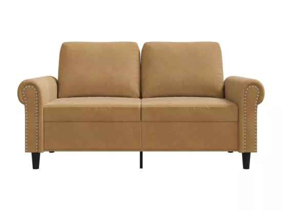 Canapé à 2 places Marron 120 cm Velours