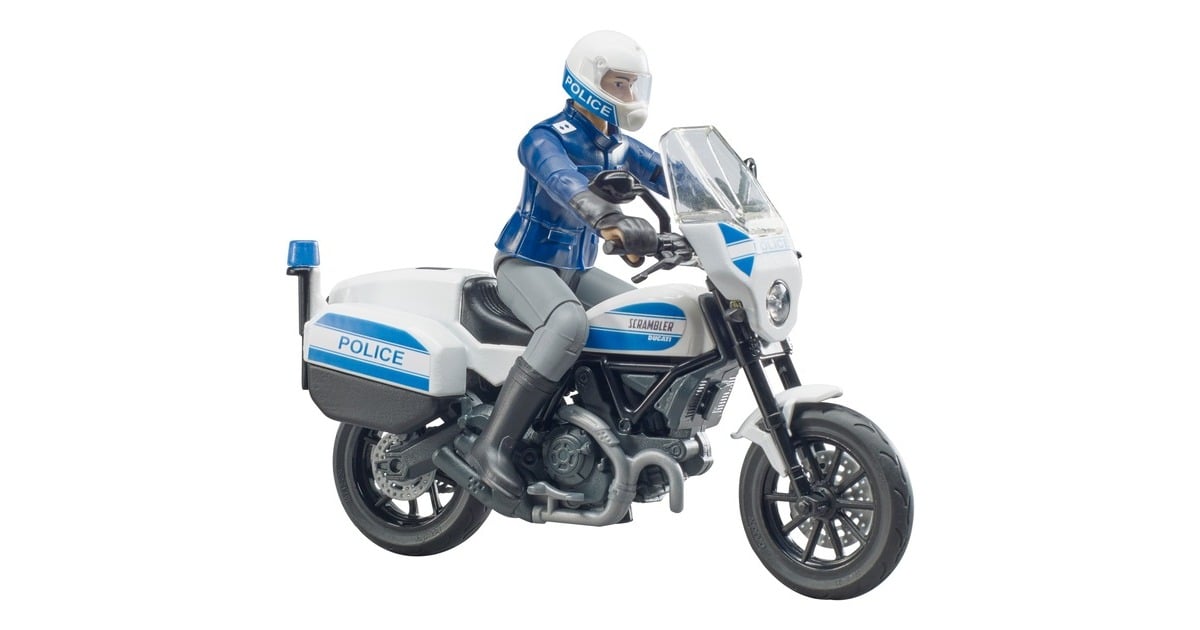 bruderbworld Scrambler Ducati Politiemotor Modelvoertuig  (62731)