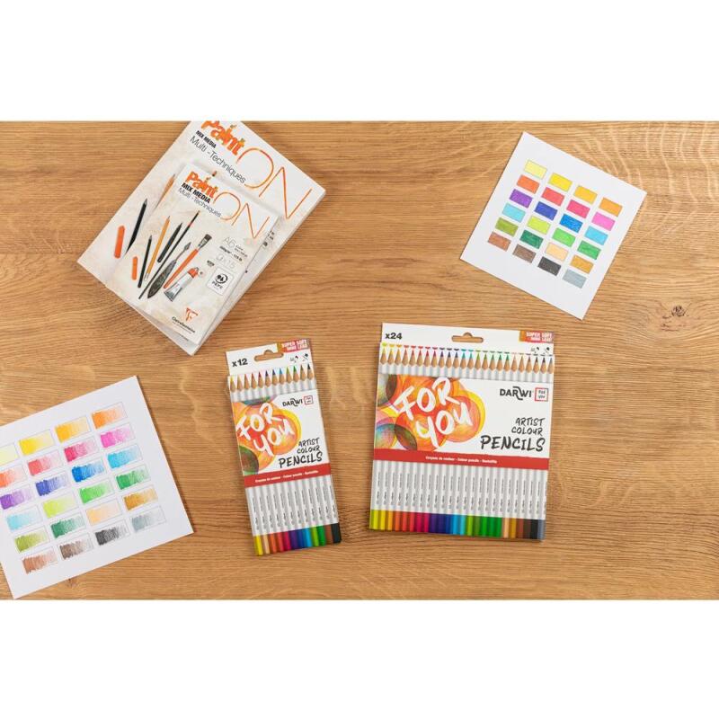 Darwi For You boite de 12 crayons de couleur standards - Assortiment