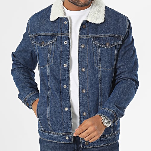 Veste Jean Col Sherpa AA 491 Bleu Denim