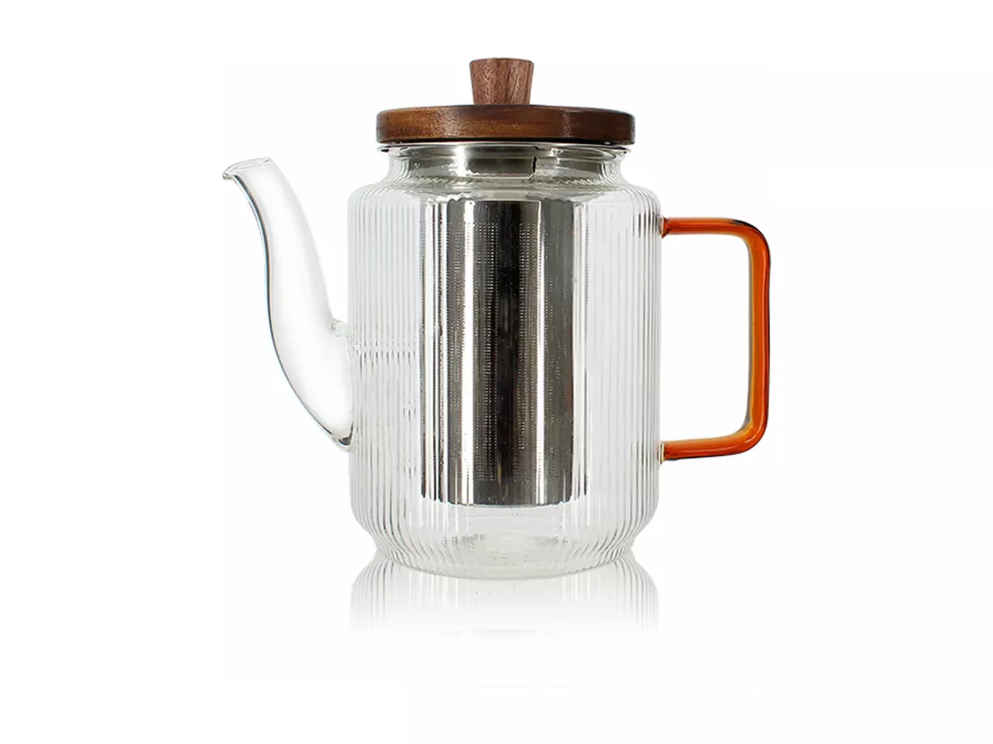 Ogo Living - Theiere Karl 550ml En Verre Borosilicate Anse Ambre