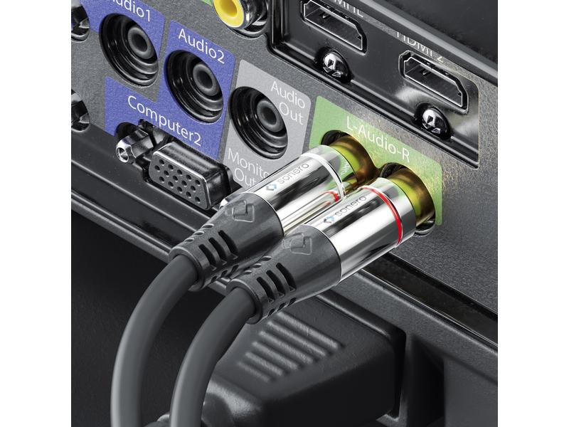 sonero Audio-Kabel Cinch - Cinch 2 m Cinch-Stereo(L/R)-Verlängerungskabel