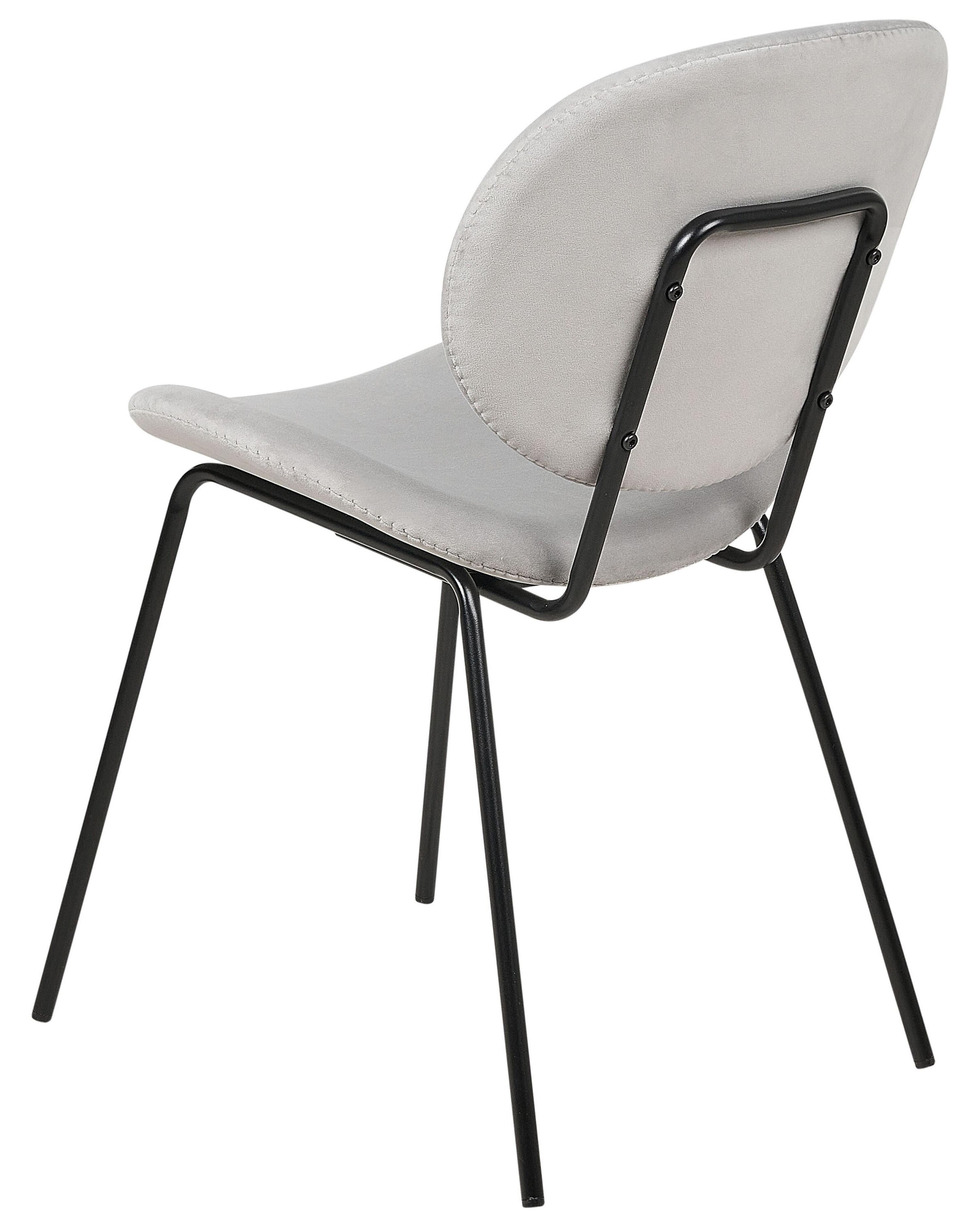 Set van 2 eetkamerstoelen LUANA Fluweel Lichtgrijs
