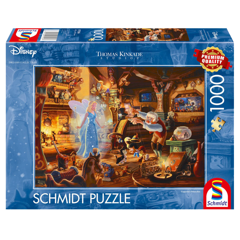 Puzzle 1000 pièces Disney : Gepetto, Pinocchio et la Fée
