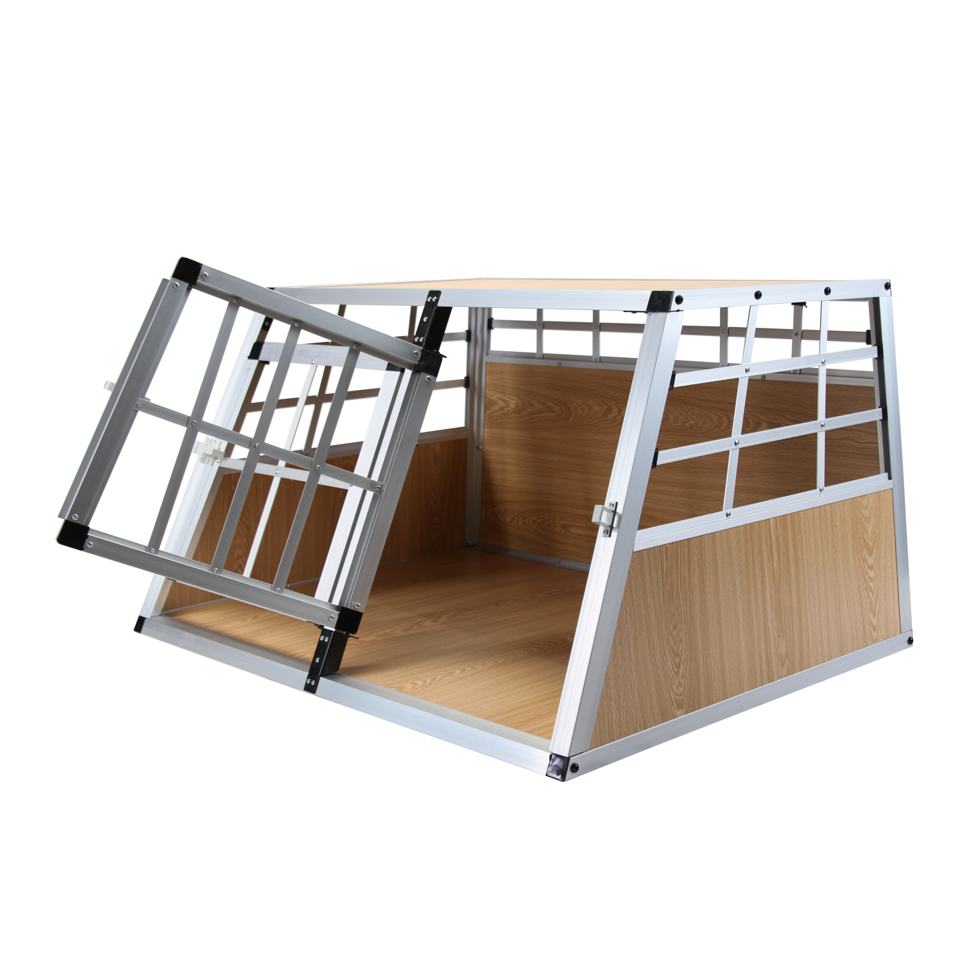 Hundebox Doppelbox Alu S hellbraun