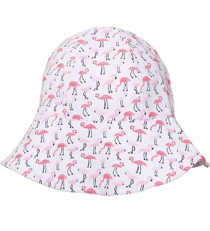 Petit Crabe Bådehat - Frey - UV50+ - Hvid m. Flamingo