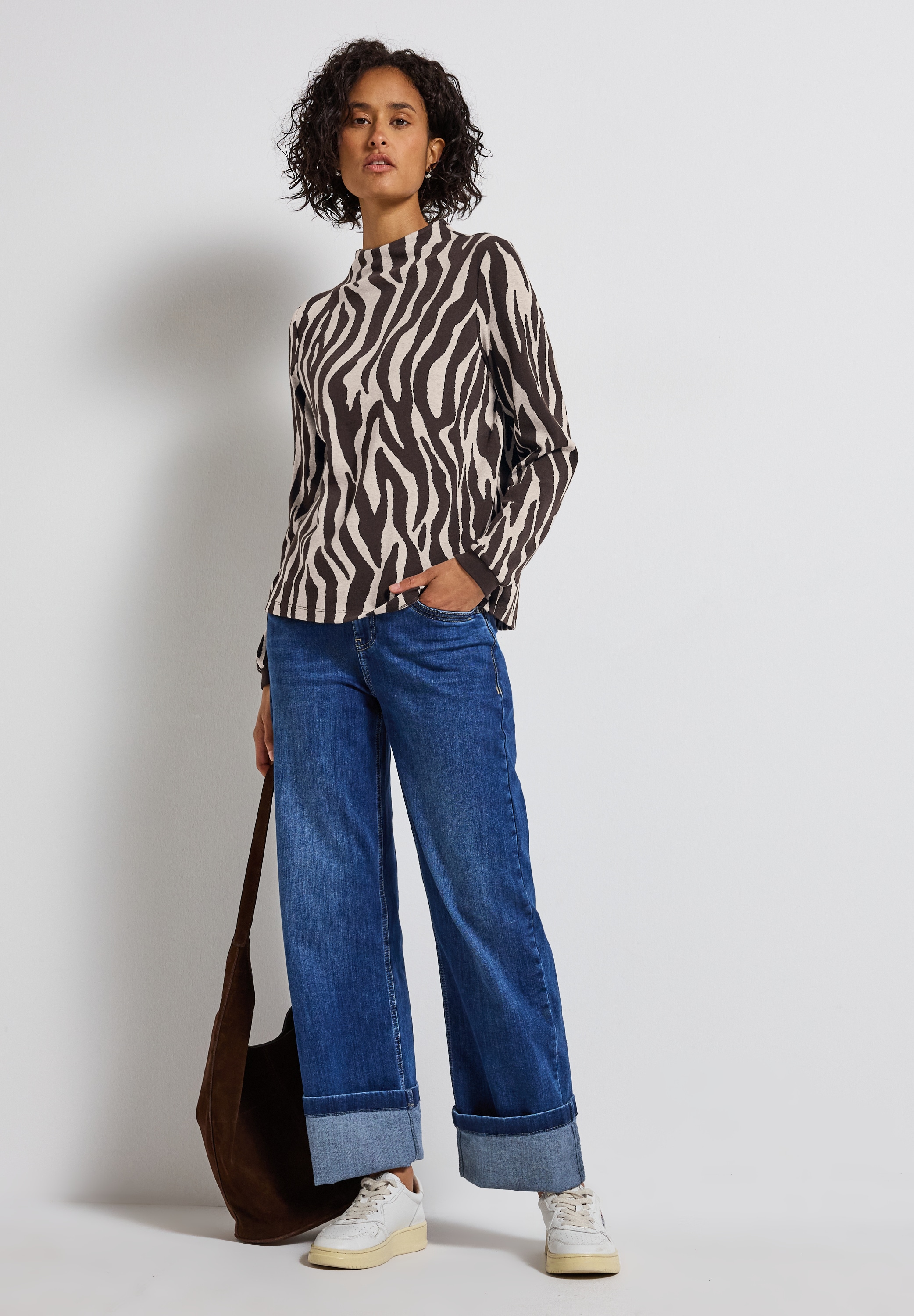 STREET ONE Rundhalspullover , mit Zebra Print, Animal Print