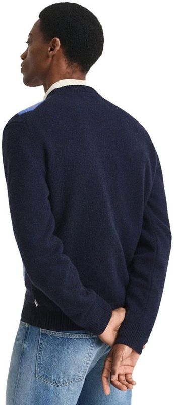 Gant - Argyle - Trui - Normale Pasvorm - Ronde Hals - Lamswol