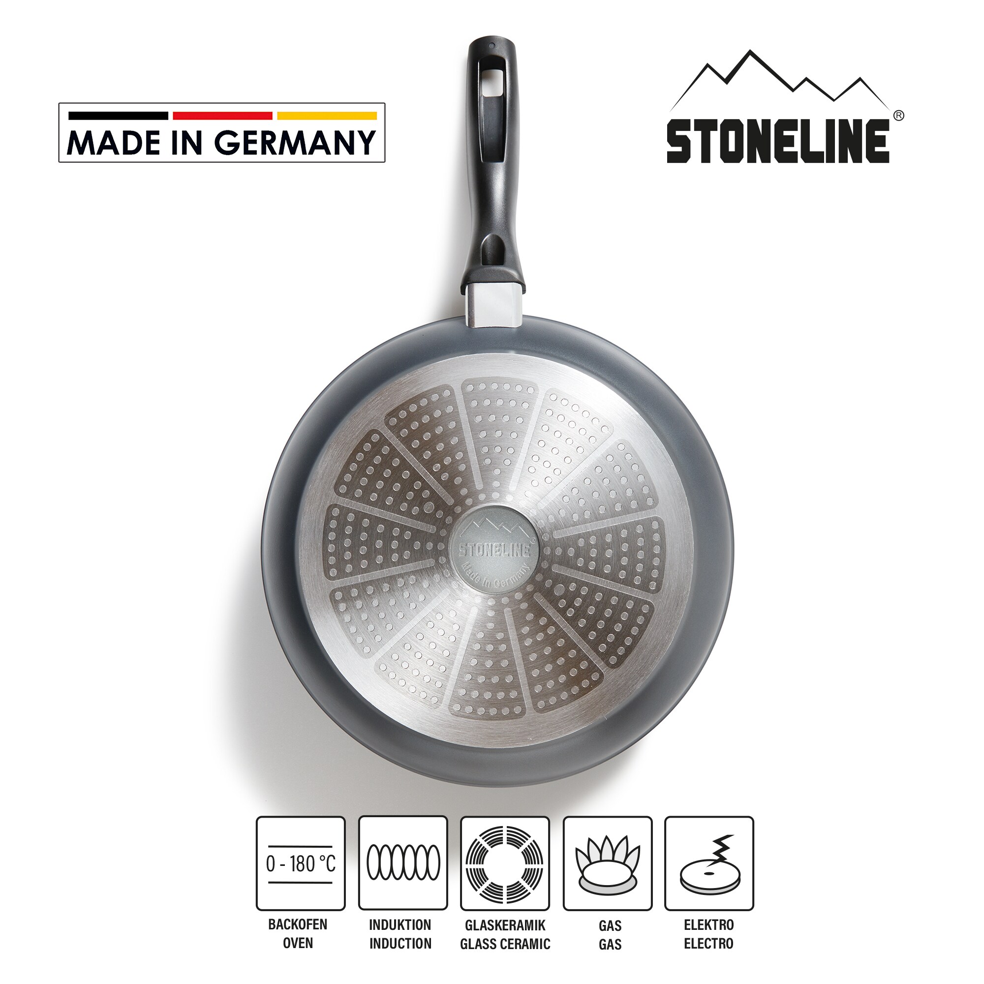STONELINE® Bratpfanne 28 cm, Made in Germany, Induktion, antihaftbeschichtete Pfanne