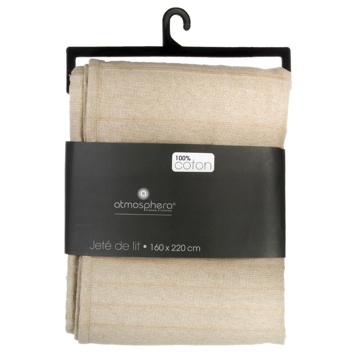 JETE DE LIT EN COTON LIN 160X220CM