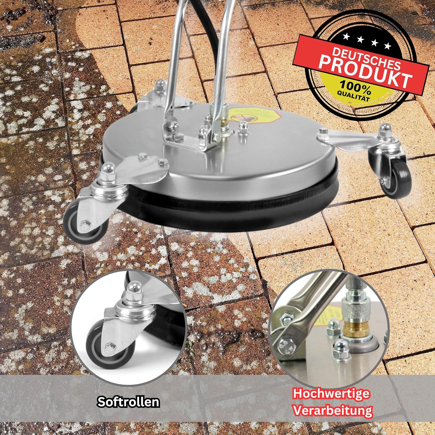 CFR300 Profi Edelstahl Flächenreiniger | Pressure Washer | 150 Bar | mobiler Reinigung | Terrassenreiniger | Steinreiniger | Betonreiniger | Universal-Reiniger | DIE Putzmaschine