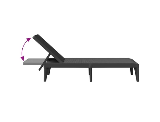 VIDAXL - Bain de soleil Chaise longue anthracite 186x60x29 cm pp
