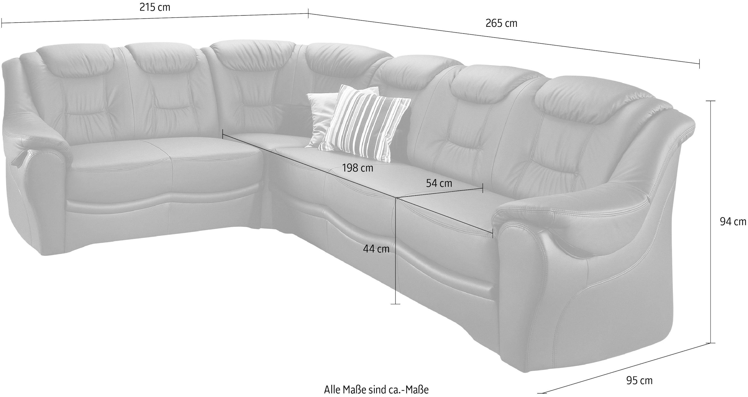 sit&more Ecksofa »Bellevue L-Form« wahlweise mit Bettfunktion