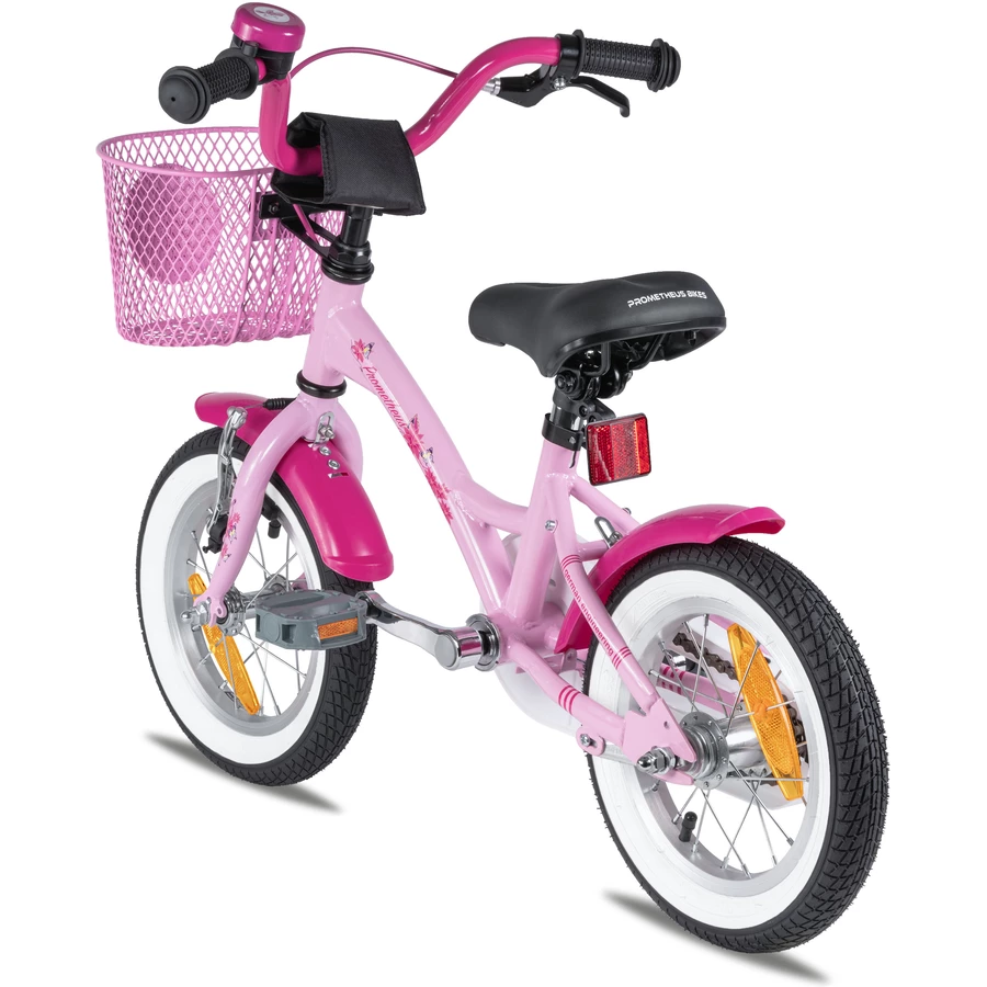 PROMETHEUS BICYCLES® PINK HAWK Kinderfahrrad 12'' ab 3 Jahre mit Stützräder in Rosa & Weiß