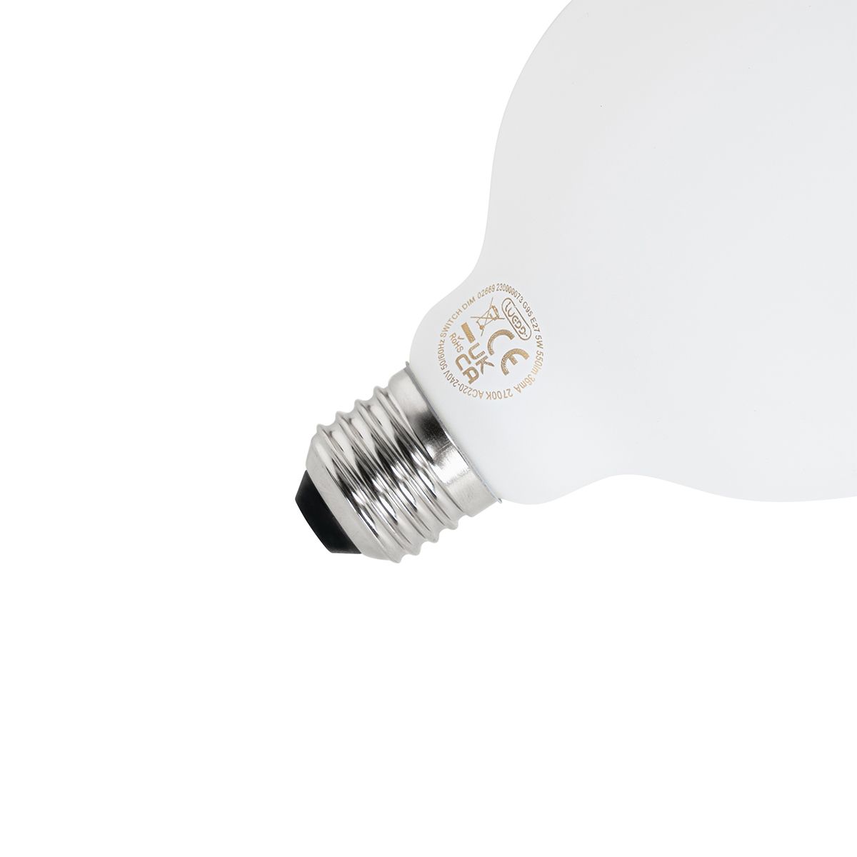 E27 3-staps dimbare LED lamp G95 mat 5W 550 lm 2700K