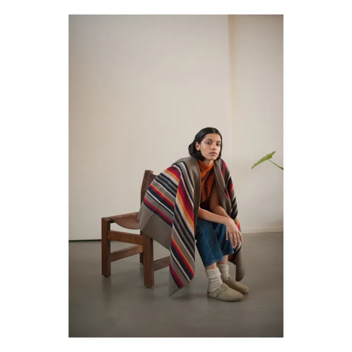 La Méricaine Cape Apache Laine Recyclée | Taupe