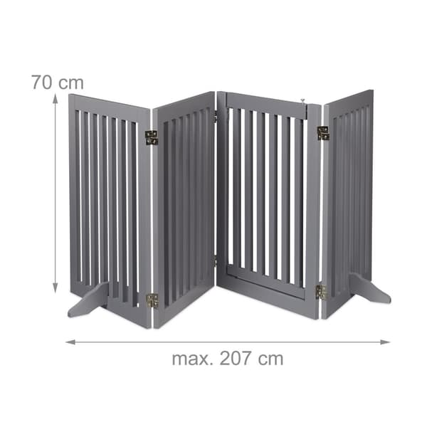 Grå sikkerhetsport med dør 70 cm