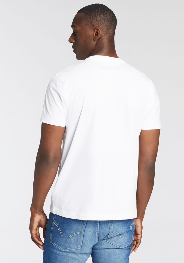 Man's World Rundhalsshirt, 2 Stk. Kurzarm,  unifarben,  Rundhals,  aus Baumwolle,