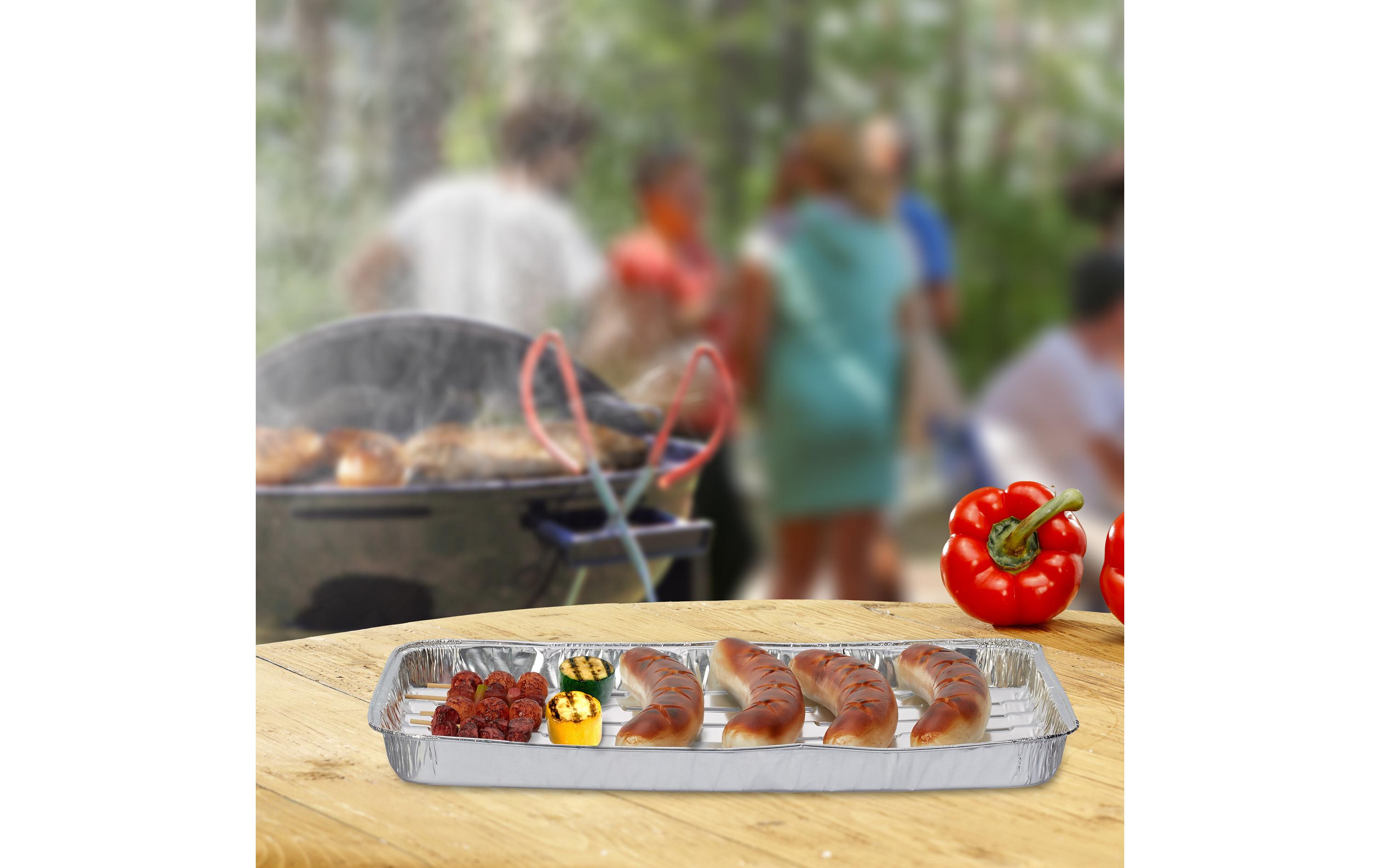 Grillschale mit Löchern 40 StückAluminiumschalen für Grill und Ofen