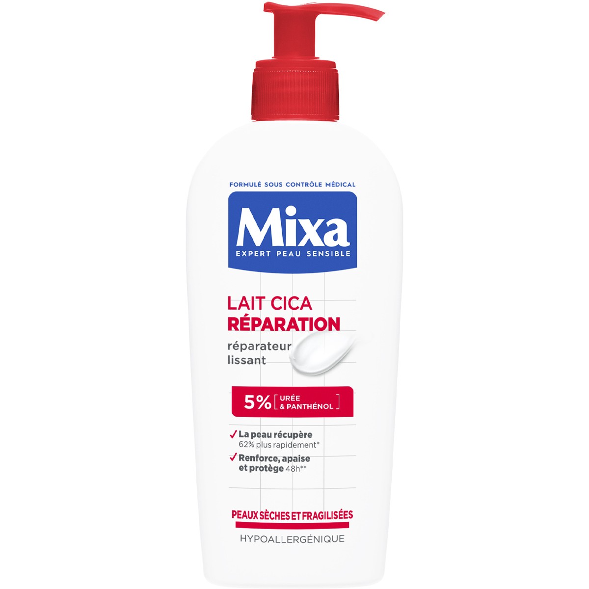Lait réparateur lissant - Urée & panthénol - Peaux sèches & fragilisées - 400 ml