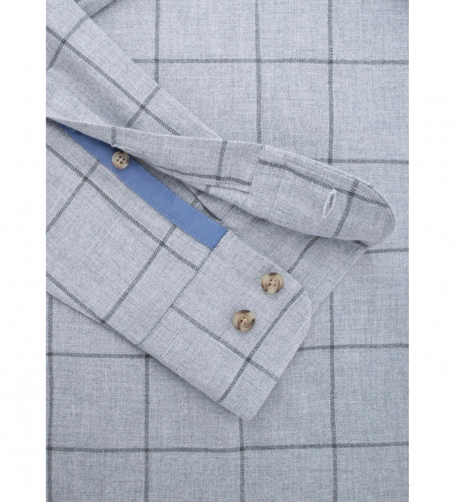 Camisa Hackett Cinza com Estampa de Janelas