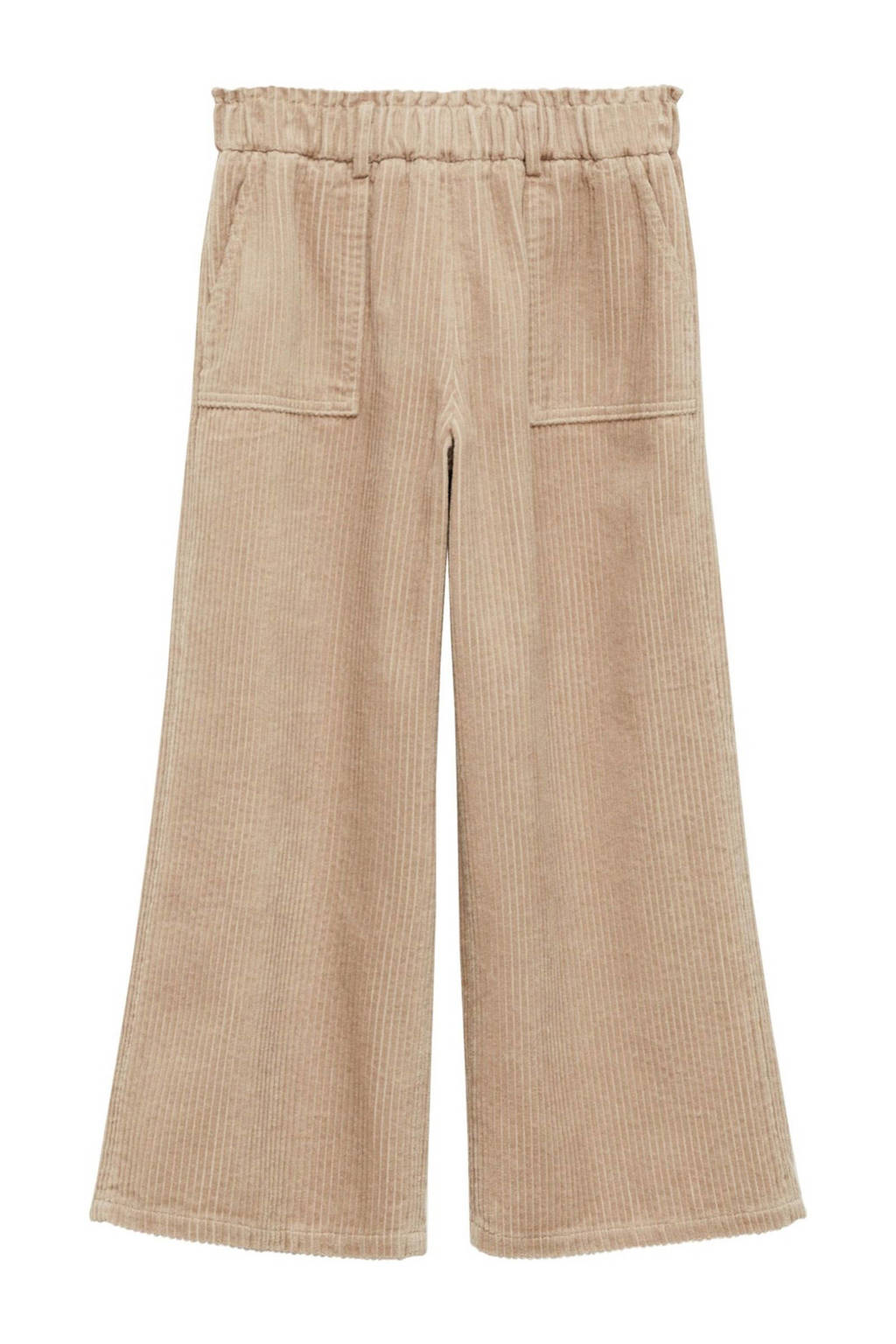 Mango Kids corduroy wide leg broek lichtbruin