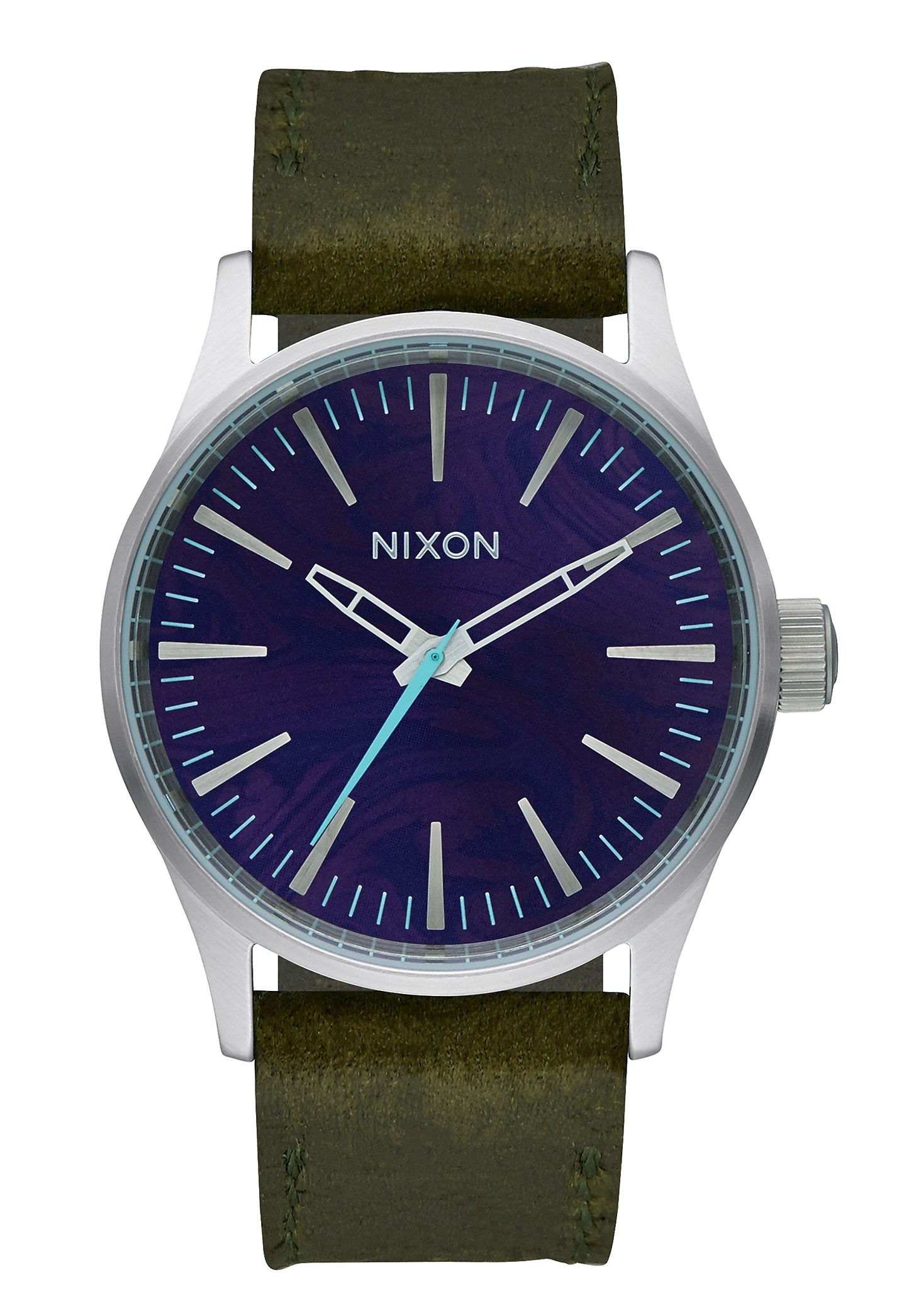 Nixon The Sentry 38 Leather Purple / Olive A3772302