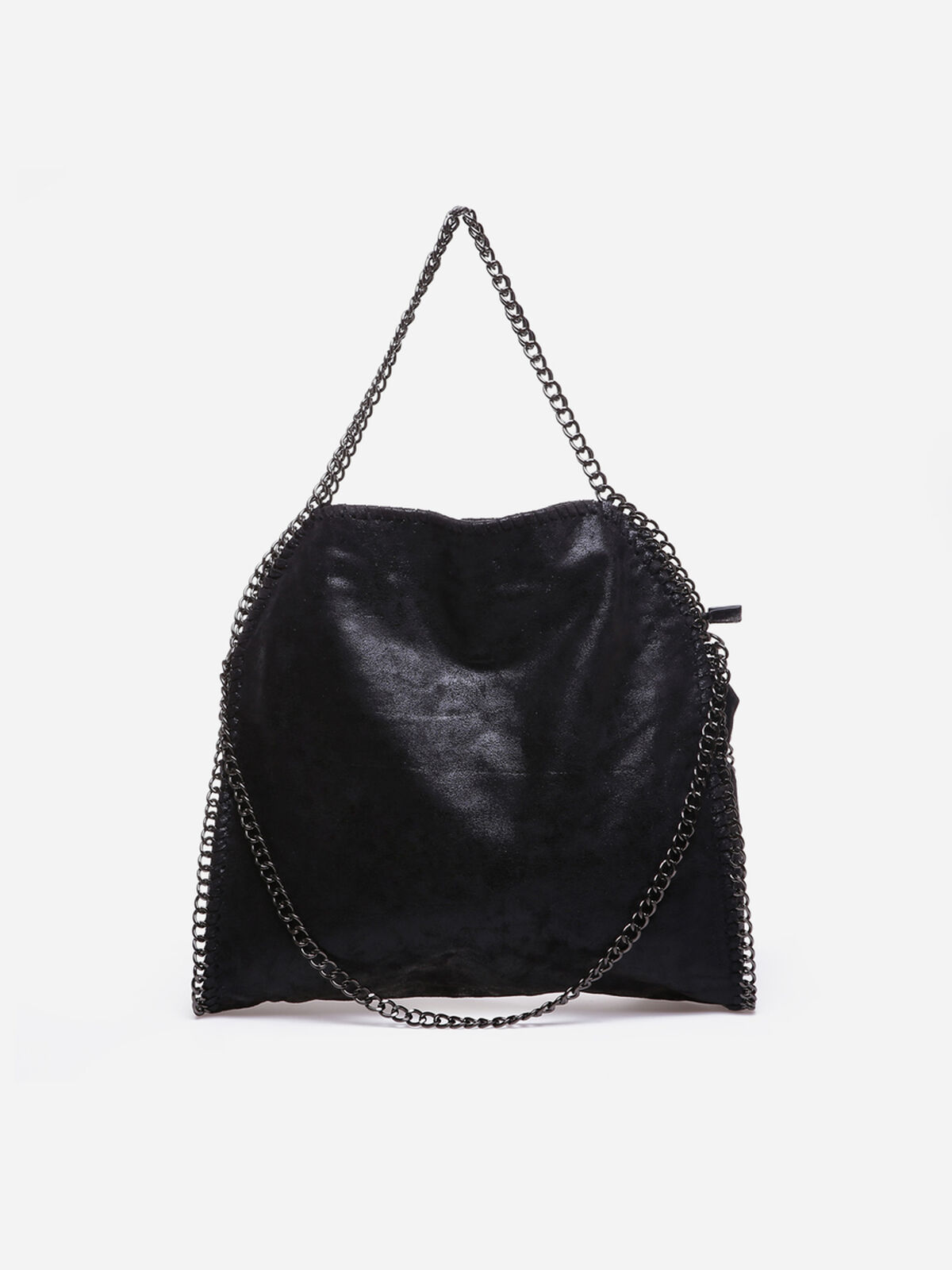 Sac cabas moyen à anses en chaînes- Noir