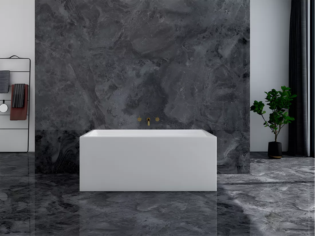Baignoire îlot rectangulaire - 232 L - 150 x 75 x 60 cm - Blanche - Acrylique - ASPIUS