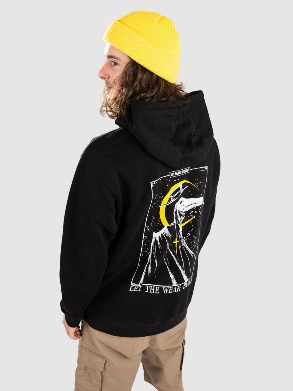 Any Means Necessary Let The Weak Burn Hoodie black