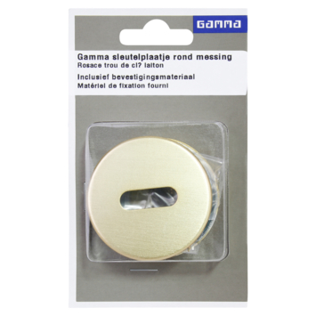 GAMMA sleutel rozet rond mat messing (RVS)
