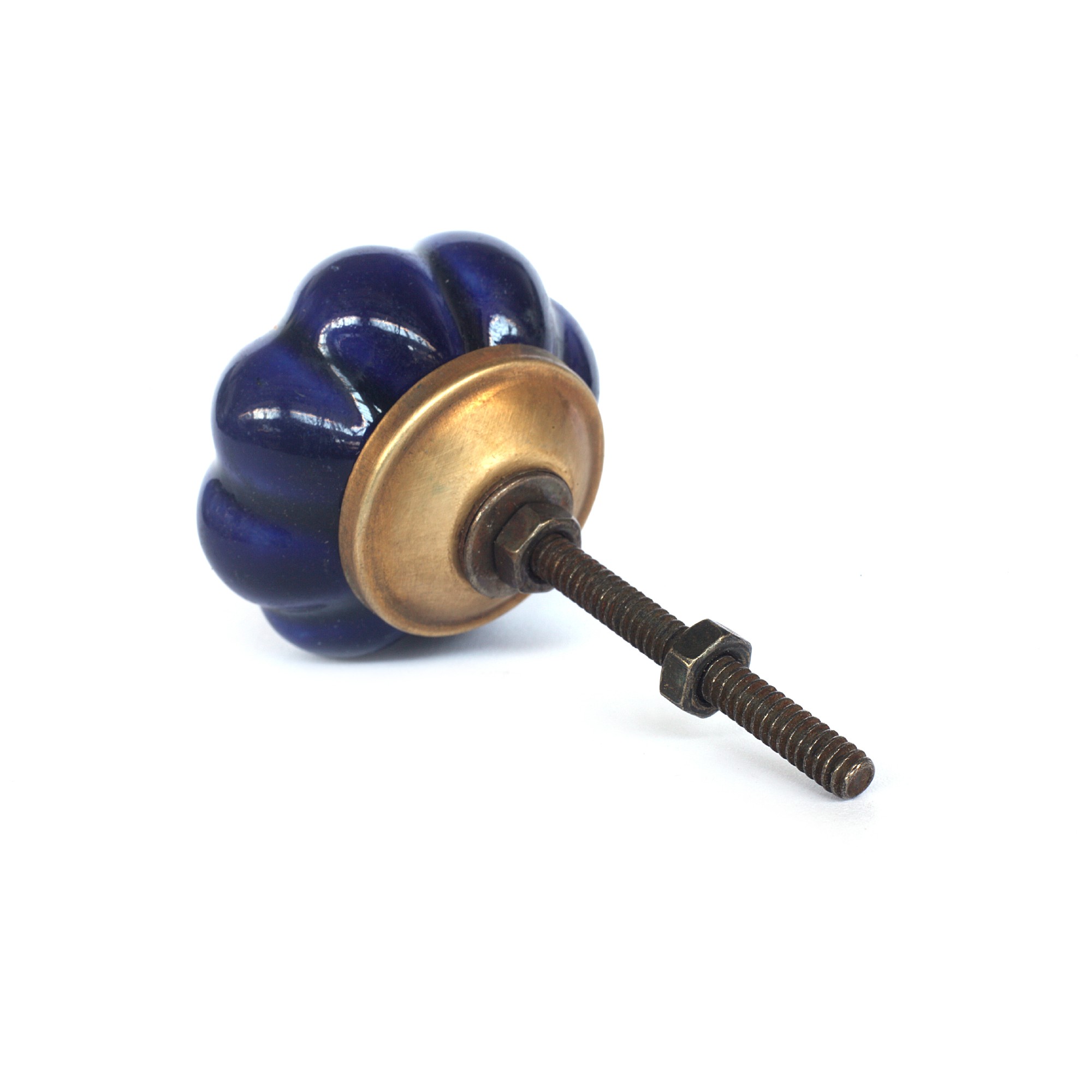 Keramik-Knauf 'Blume', blau, Ø 4 cm, H 2 cm günstig bestellen
