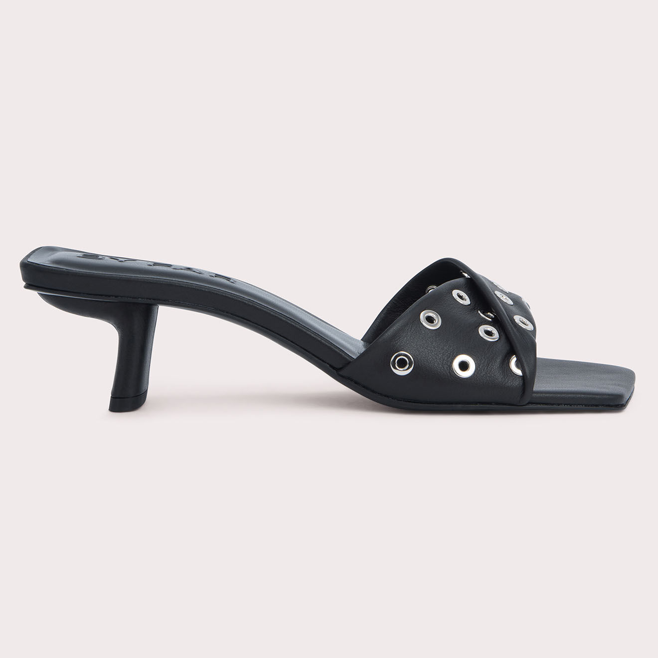 By Far Mules en Cuir Rocco noires - Talon 5 cm