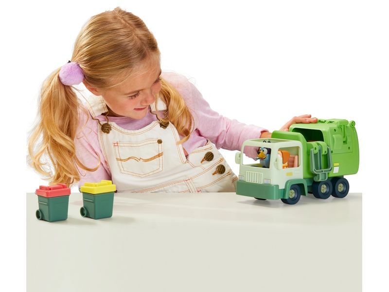 moose Spielfigurenset Bluey Garbage Truck Müllwagen-Spielset mit beweglichen Figuren