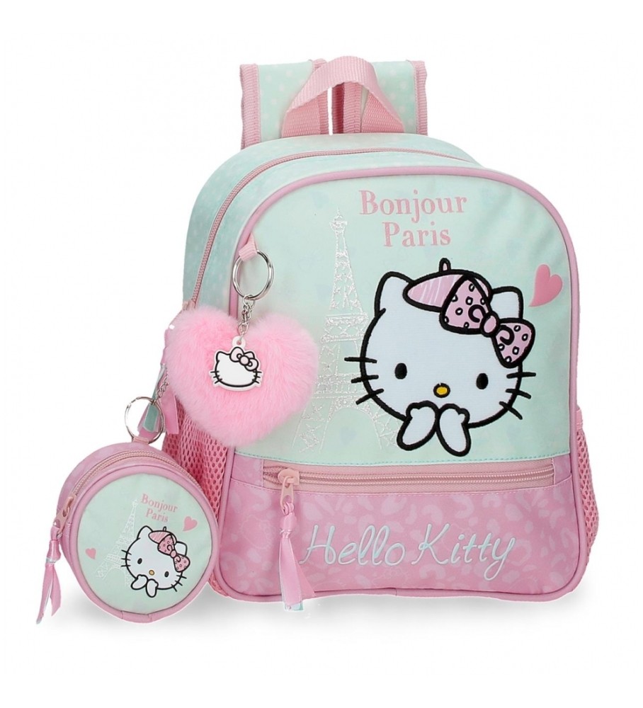 Mochila para Carrinho de Bebê Hello Kitty Paris da Joumma Bags, Adaptável a Carrinho de Rodinhas, Turquesa - 23x25x10cm -
