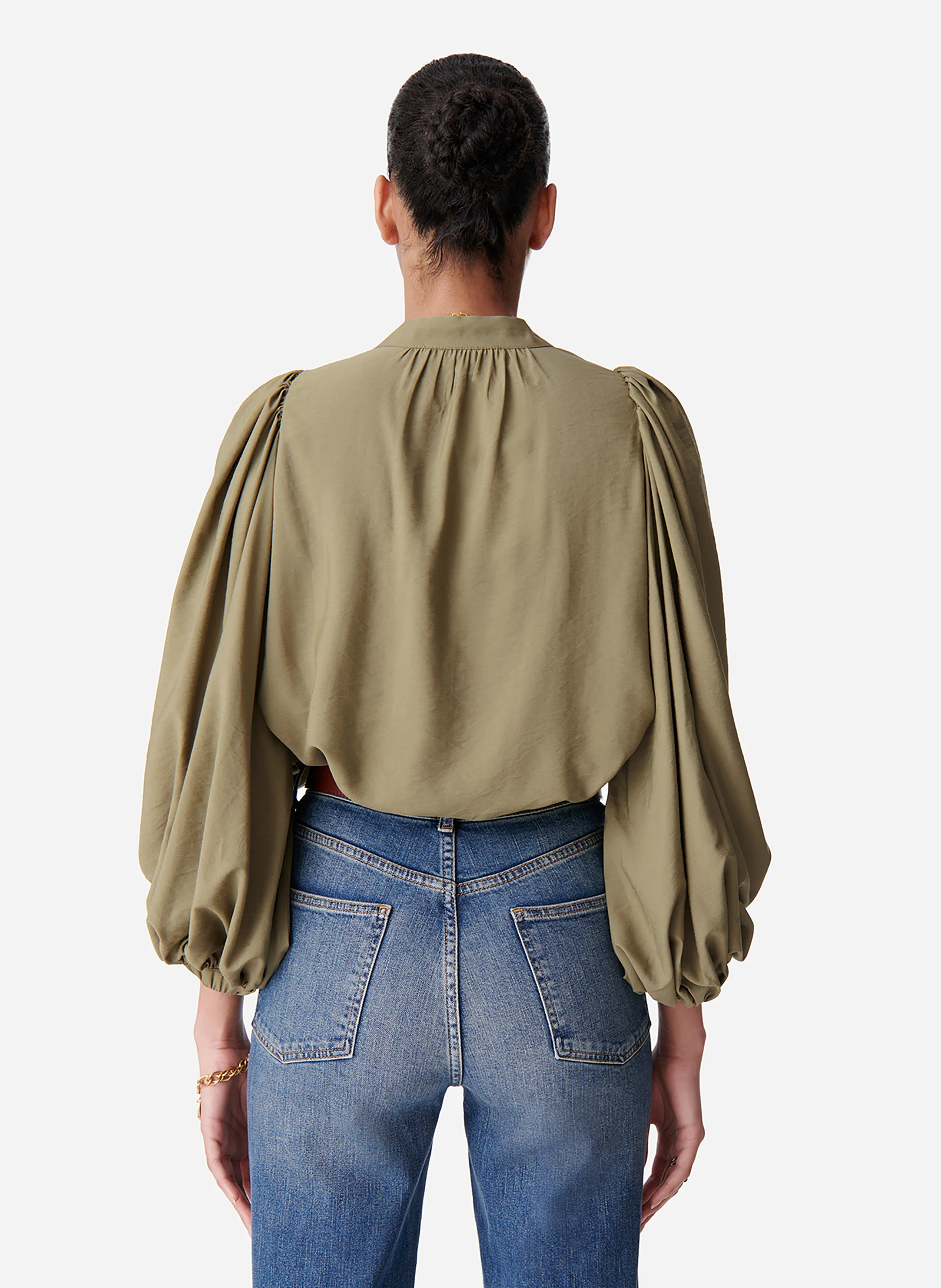 BELL - Blouse col V droite | Vert