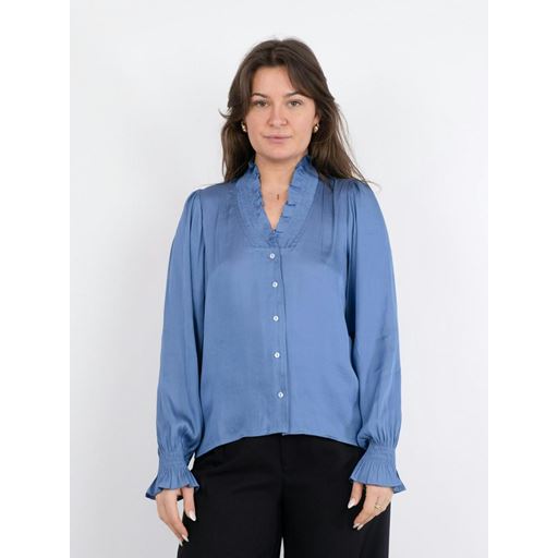 Neo Noir Brielle Satinbluse, Blue, 34