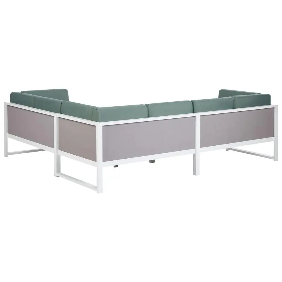 CASTELLA - Loungeset voor 6 - Wit/Groen - Aluminium