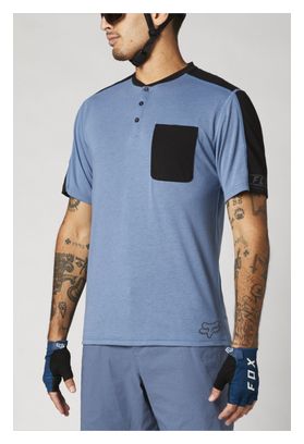 Maillot Manches Courtes Fox Ranger DR Henley Bleu