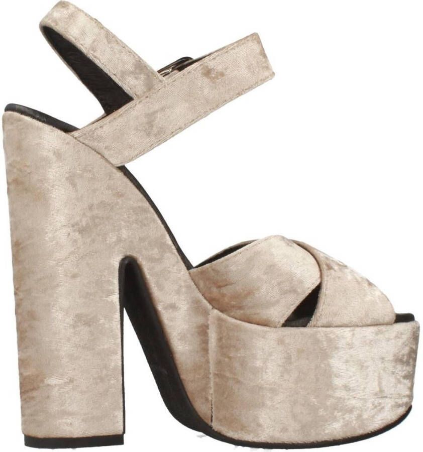 Yellow Velvet High Heel Sandals