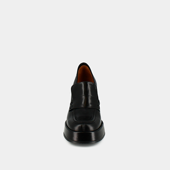 Mocassins à plateformes  en cuir noir
