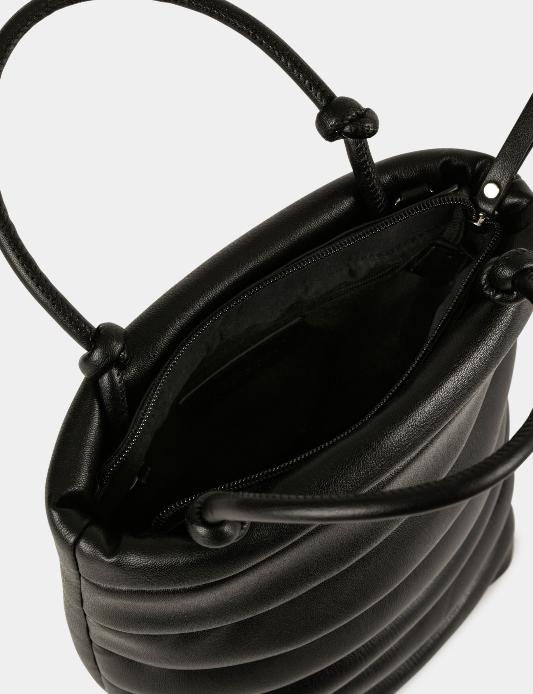 Sac seau avec fronces noir femme - noir