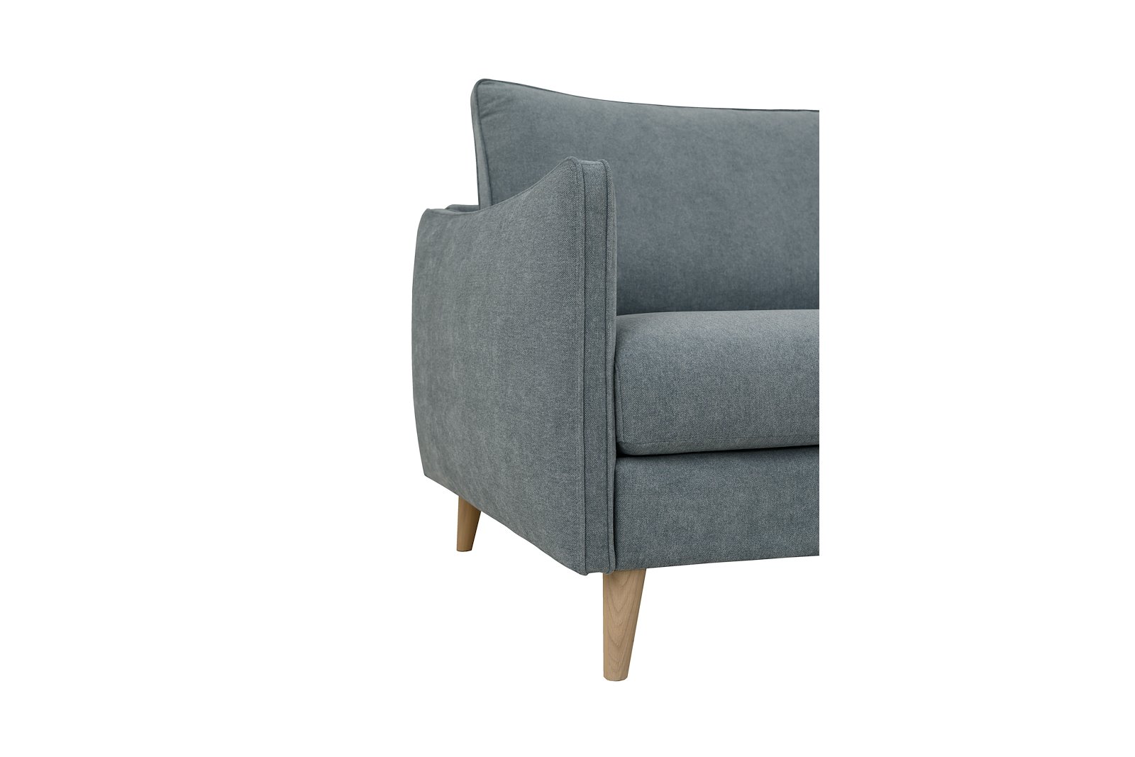 Joy sofa 3-seter sjeselong BIG høyre i tekstil Storm 16/1 Light blue med hvitvaskede ben 15583