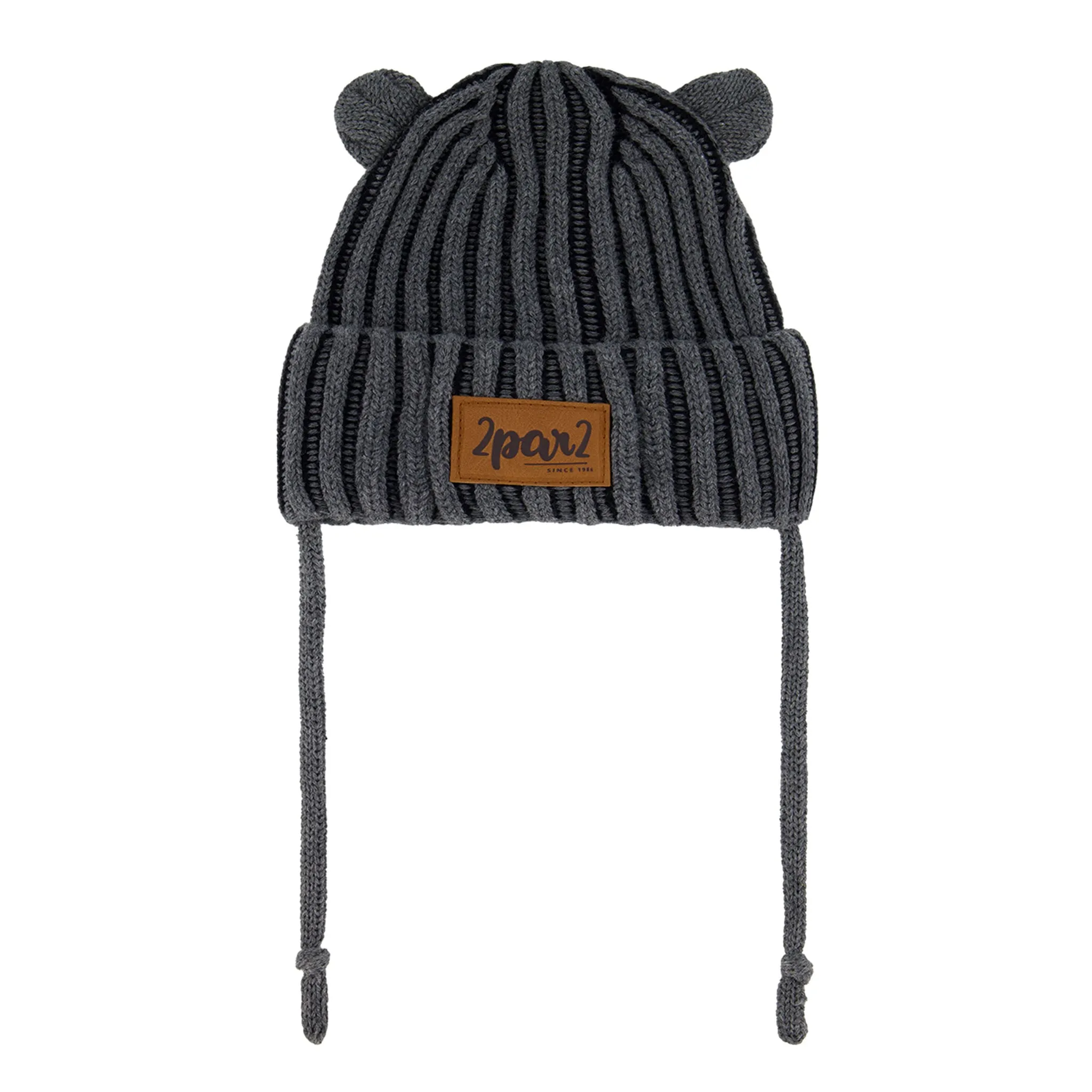 Deux par Deux Tuque Tricot Noire 6-24mois