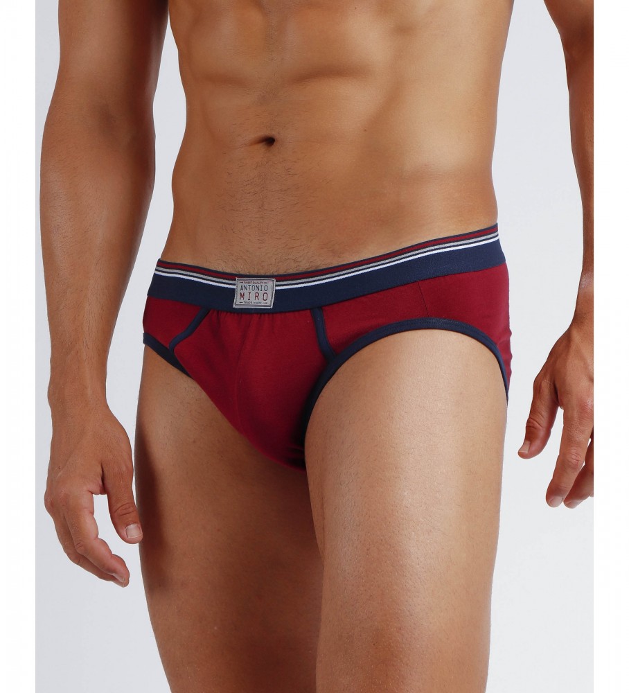 Conjunto de 2 cuecas Antonio Miro Stamp azul-marinho e bordô