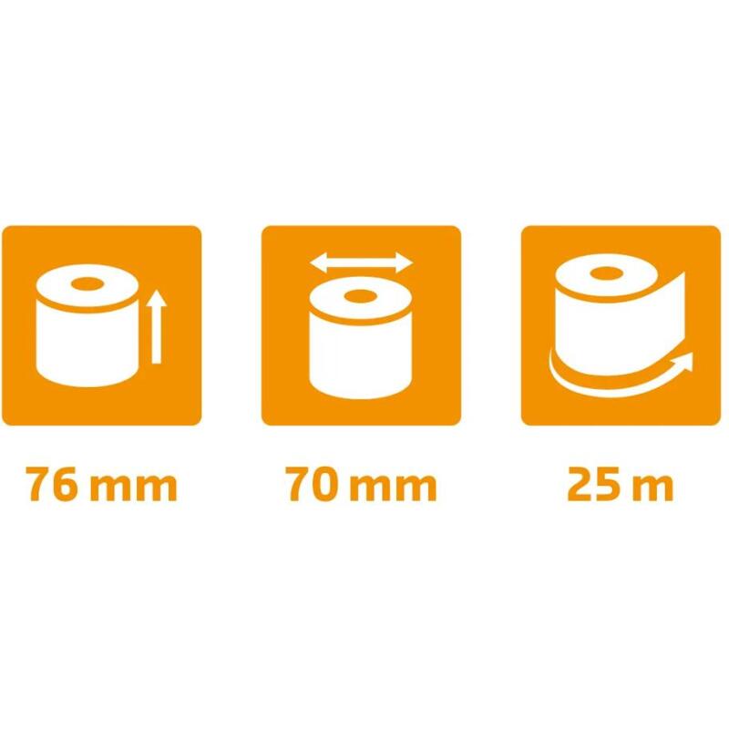 Bobines Caisses Exacompta 40358E - l 76 mm x L 25 m, Ø 70 mm - 2 pli(s) - paquet de 1