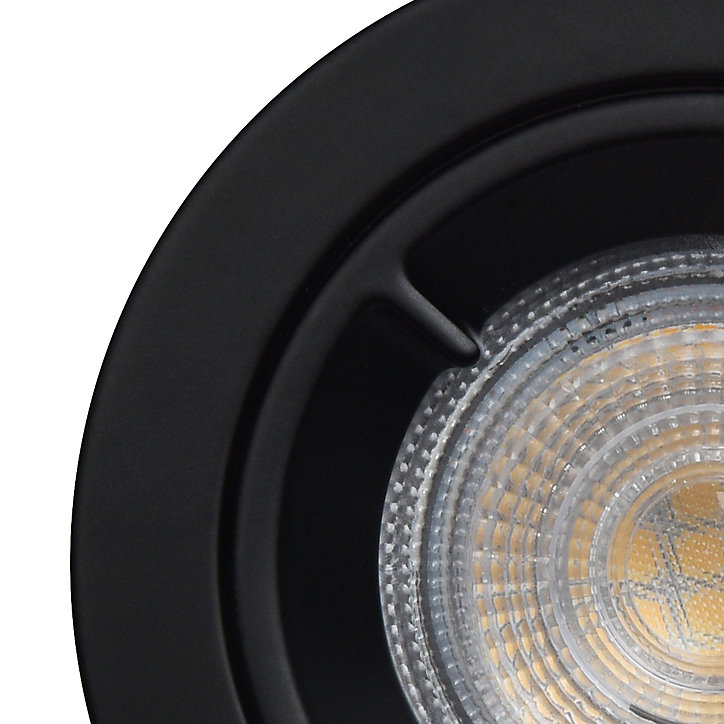3 spots encastrables Caius GU10 blanc neutre IP44 345lm 4.7W Ø8.5xH.10.1cm noir GoodHome