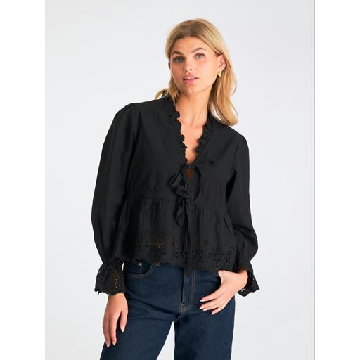 Neo Noir Matsi Embroidery Bluse, Black, 36