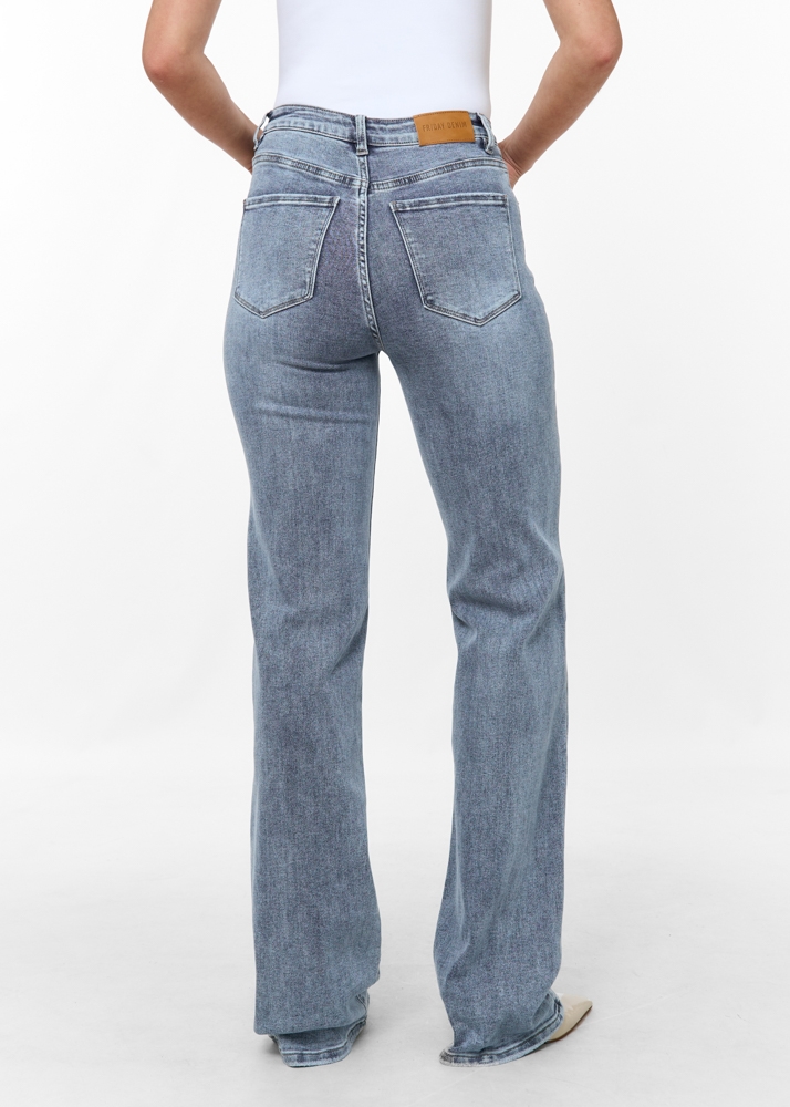 Straight leg clean stretch jeans sea blauw