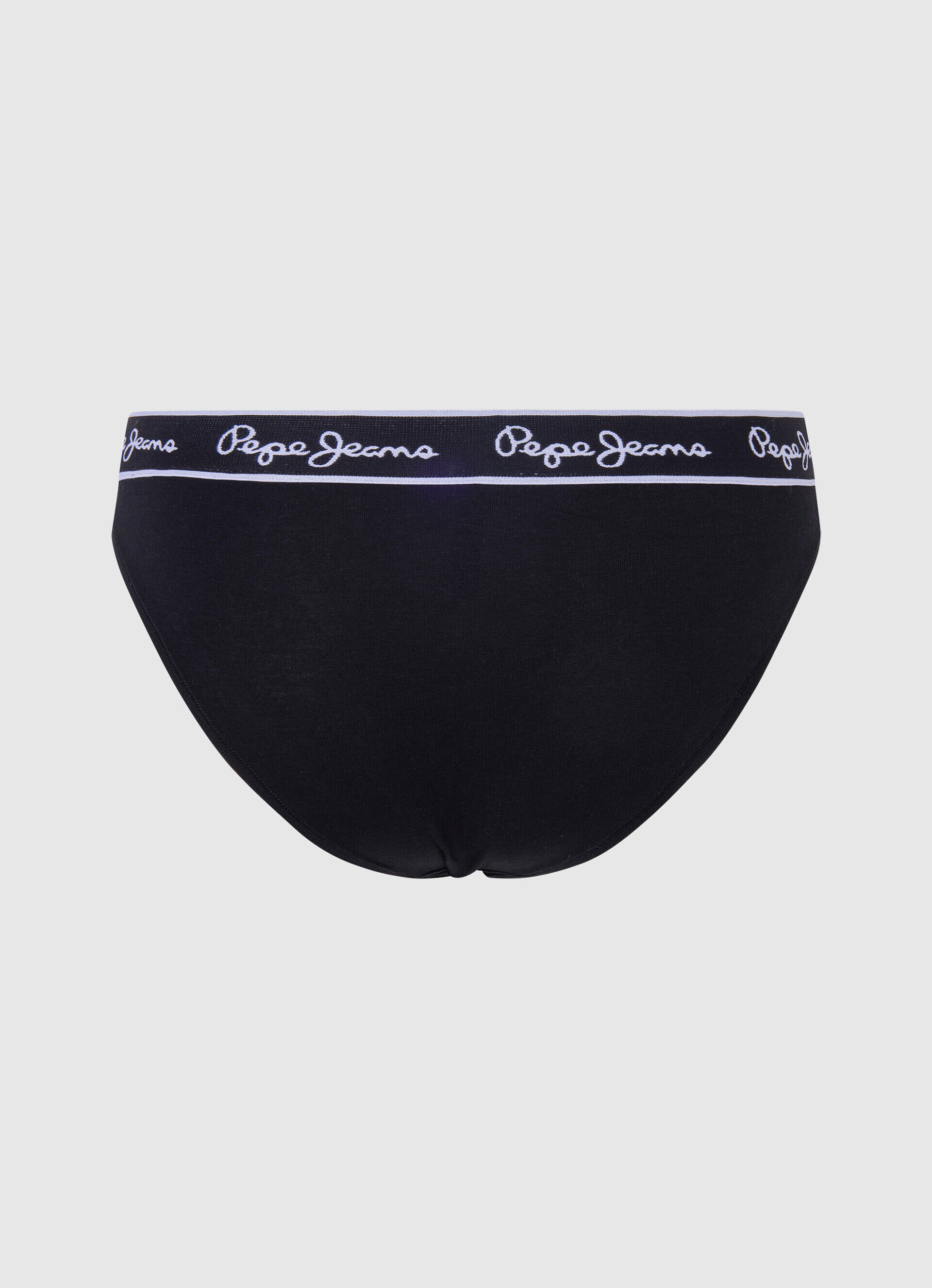 Calcinha clássica com logo estampado - preta